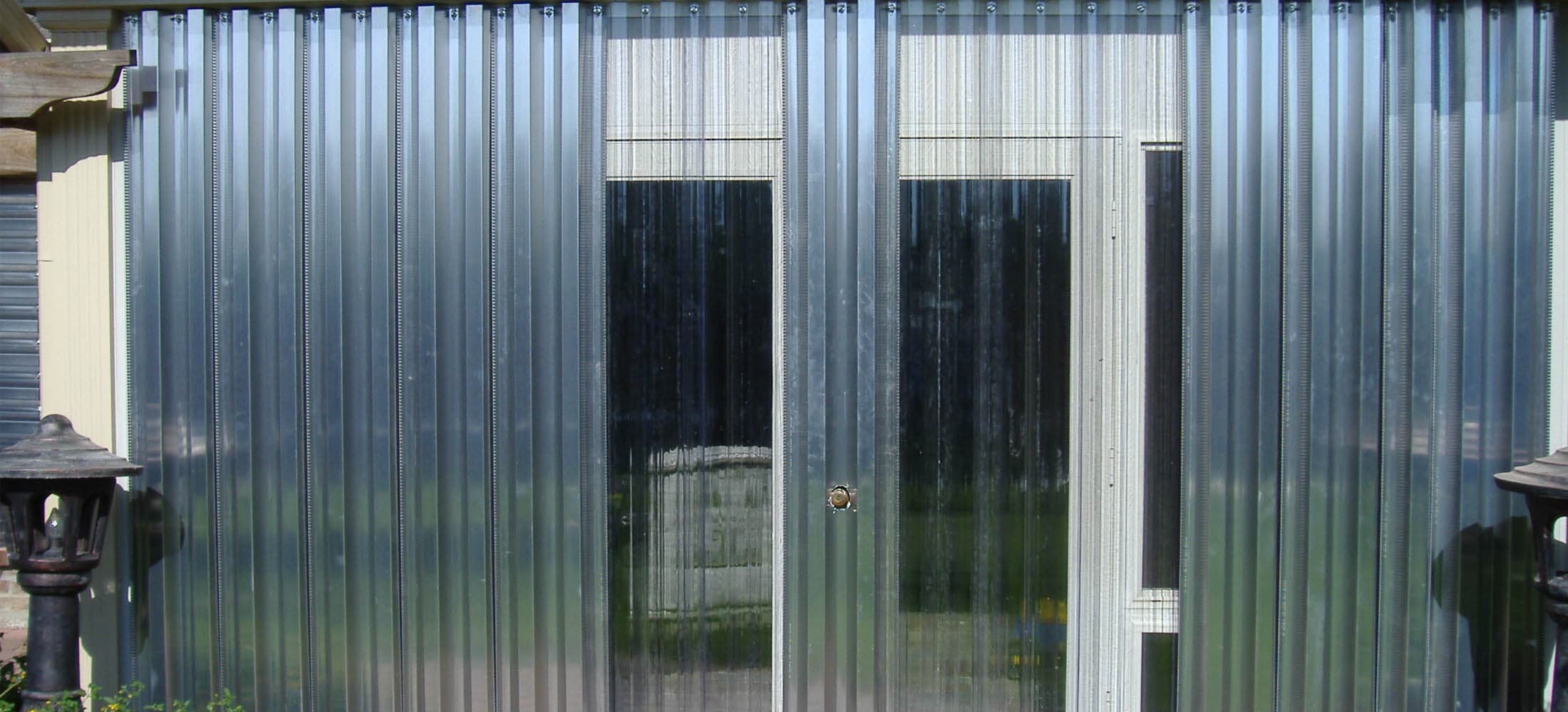 Hurricane panels installed on a home